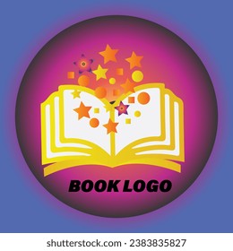 Enchanting book logo featuring a star 