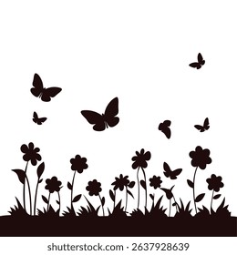 Enchanting butterflies dance in a sunlit meadow, a dreamlike scene. butterfly flower flowers flying nature spring summer dreamy fantasy whimsical colorful vibrant