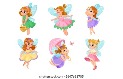 Enchanting and Charming Fairy Characters in Playful and Whimsical Poses for All Ages