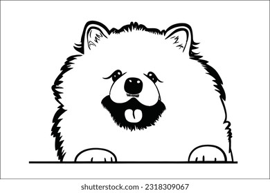 Enchanting Chow Chow dog peeking, exuding elegance and mystery with its distinctive appearance