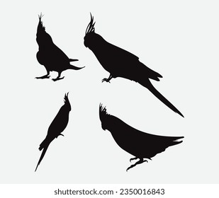 Zauberhafte Cocktail-Silhouette-Sets, raceful-Avian-Vogelformen für kreative Projekte