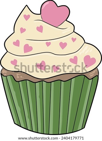 An enchanting cupcake vector presents a captivating mathematical work of art, showcasing delectability in exquisite detail.