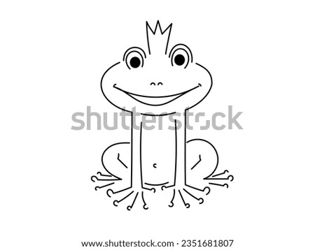 Enchanting Frog Princess - A Charming Vector Illustration of a Graceful Princess Frog with a Crown, Against a Clean White Background. Perfect for Fairy Tale-themed Designs, Children's Products.