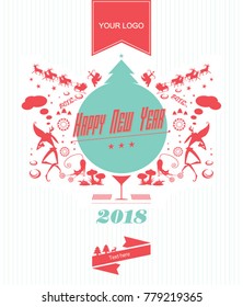Enchanting Happy New Year 2018 Greeting Card