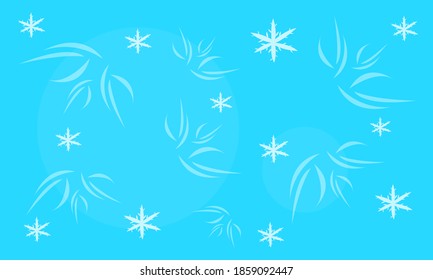 Enchanting ice patterns and snowflakes on a blue background concept of winter and cold wallpaper for design