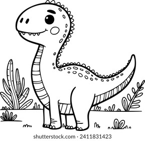 An enchanting kids' coloring adventure featuring friendly dinosaurs. Explore a vibrant world of creativity as you fill these lovable characters with vivid colors. Ideal for nurturing the artistic tal