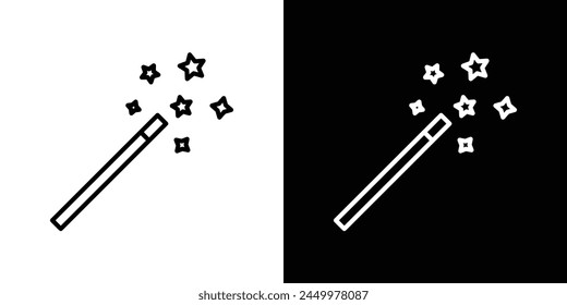 Verzaubernder Zauberstab-Symbolsatz, der Zauberstab-Werkzeug-Buttone für kreative Software und Design-Anwendungen bereitstellt
