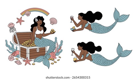 Enchanting mermaid adventures underwater treasure hunt with mythical sea creatures