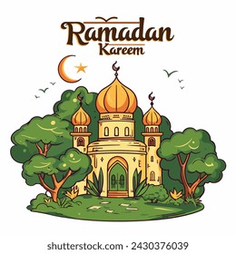 Enchanting Nights of Devotion Celebrating Ramadan Kareem with Crescent Moons and Stars (3)