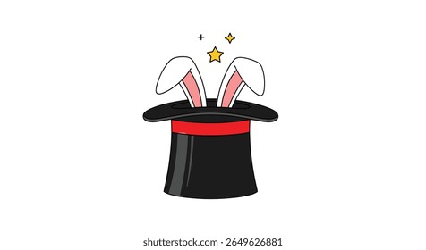 Enchanting rabbit ears emerge from a classic top hat sparking wonder and amusement for all ages