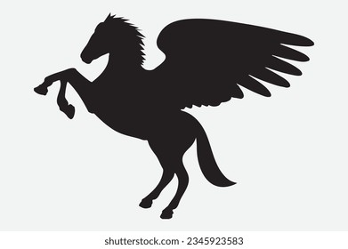 Enchanting Silhouettes of Majestic Pegasus, A Collection of Graceful and Mythical Equine Forms