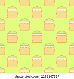 Enchanting square tile displaying a lively food rendering. Seamless pattern with flour on iris background. Design for a modern motif.