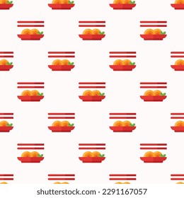 Enchanting square tile displaying a lively food rendering. Seamless pattern with noodle on st. patrick's blue background. Design for a recyclable wrap for grilled cheese.