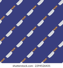 Enchanting square tile displaying a lively food rendering. Seamless pattern with butcher on st. patrick's blue background. Design for a wall mural. 