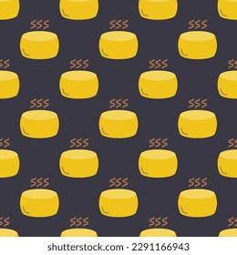 Enchanting square tile with a jubilant food print. Seamless pattern with parmesan on tan background. Design for websites to make them look creative and memorable.