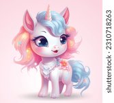Enchanting Unicorn in fairytale - Colorful Unicorn Illustration