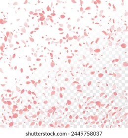 Enchanting vector background with delicate pink petals swirling against transparency. Evoking nature's beauty, captivates with vibrant colors, perfect for banners celebrating spring's allure and love.