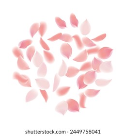 Enchanting vector background with delicate pink petals swirling against transparency. Evoking nature's beauty, captivates with vibrant colors, perfect for banners celebrating spring's allure and love.