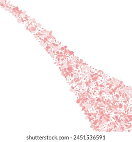 Enchanting vector background with delicate pink petals swirling against transparency. Evoking nature's beauty, captivates with vibrant colors, perfect for banners celebrating spring's allure and love.