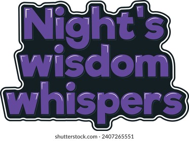 Un encantador diseño vectorial que capta la sabiduría susurrada de la noche de una manera visualmente atractiva.