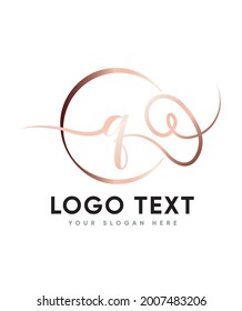 An enchanting and versatile handwritten letter type Q logo template, Vector logo for business and company identity 