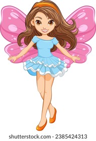 An enchanting and whimsical cartoon character with stunning wings