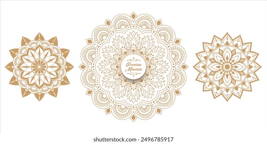 Decoración de círculos islámicos florales intrincados blancos de los círculos del mandala con el fondo Horizontal en blanco del Vector