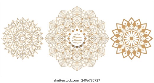 Enchanting White Intricate Floral Islamic Mandala Circles Decoration With Blank Horizontal Vector Background