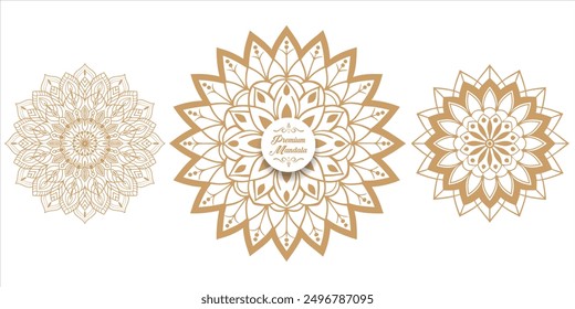 Enchanting White Intricate Floral Islamic Mandala Circles Decoration With Blank Horizontal Vector Background Or New Design Colorful Mandala, New Mandala Concept