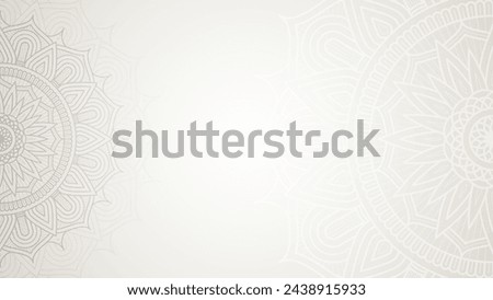 Enchanting White Intricate Floral Islamic Mandala Circles Decoration With Blank Horizontal Vector Background