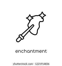 enchantment icon. Trendy modern flat linear vector enchantment icon on white background from thin line Fairy Tale collection, editable outline stroke vector illustration