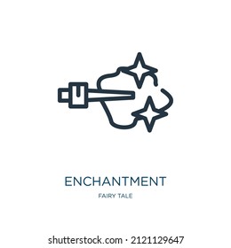 enchantment thin line icon. fantasy, halloween linear icons from fairy tale concept isolated outline sign. Vector illustration symbol element for web design and apps.