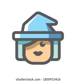 Enchantress Fairy halloween girl Vector icon Cartoon illustration