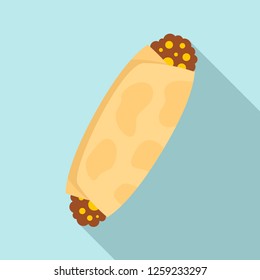 Enchilada food icon. Flat illustration of enchilada food vector icon for web design