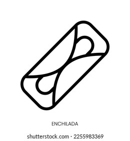 enchilada icon. Line Art Style Design Isolated On White Background