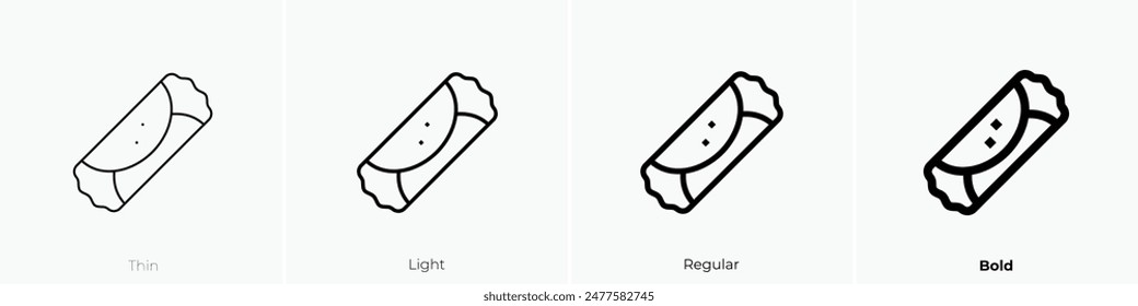 enchilada icon. Thin, Light Regular And Bold style design isolated on white background
