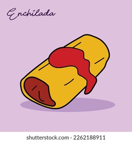 Enchilada vector. appetizing taste of Mexican cuisine. Enchilada icon illustration