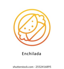 Ícone de contorno de Gradiente de Vetor Enchilada. Arquivo Eps10