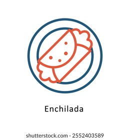 Enchilada  Vector Two Colors outline Icon. Eps10 File