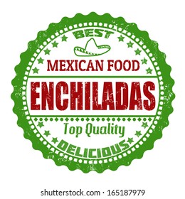 Enchiladas grunge rubber stamp on white, vector illustration