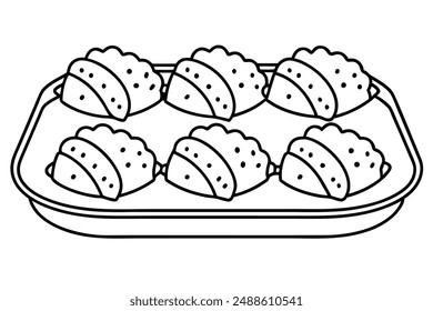 Enchiladas line art artistic food sketch