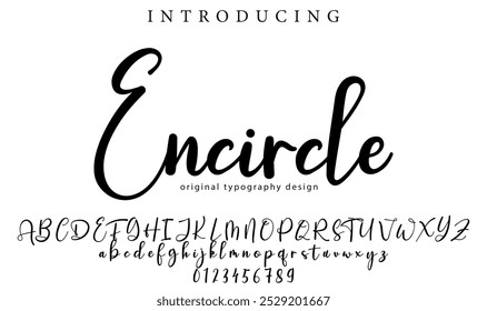 Encircle Font Stylish brush painted an uppercase vector letters, alphabet, typeface