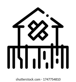 enclosed non-residential building icon vector. enclosed non-residential building sign. isolated contour symbol illustration