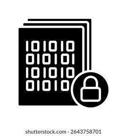 Encoding glyph icon, use for machine learning, education, technology industry, UI, UX kit, app and web development, digital or print.