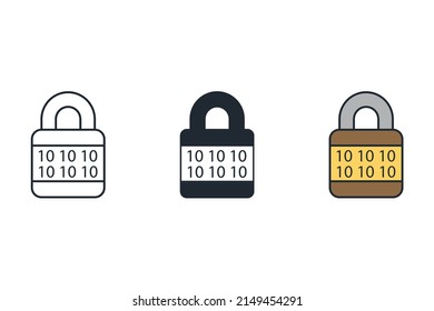 encoding icons  symbol vector elements for infographic web