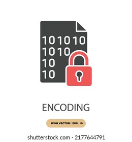 encoding icons  symbol vector elements for infographic web