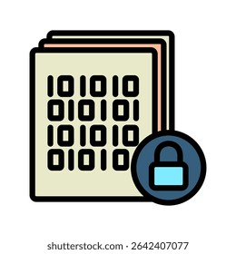 Icono de color de contorno de mini ilustración de codificación, uso para aprendizaje automático, educación, industria tecnológica, interfaz de usuario, kit de UX, App y desarrollo de Web, digital o impreso.