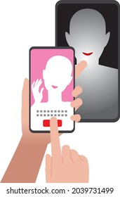 Encounter on SNS on your smartphone. Spoofing crime