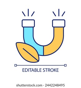 Encourage eco-friendly behaviour RGB color icon. Ecological marketing. Green business advantage. Isolated vector illustration. Simple filled line drawing. Editable stroke. Arial font used