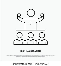 Encourage, Growth, Mentor, Mentorship, Team Line Icon Vector